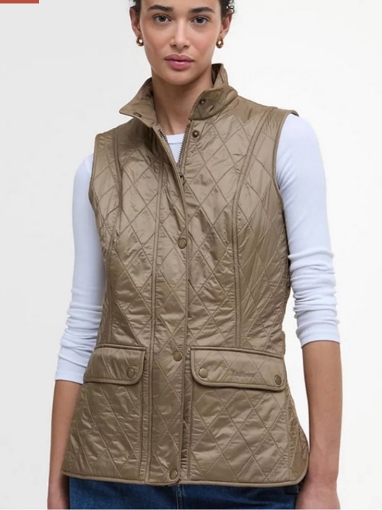 Barbour Jackets & Blazers - Barbour Wray Gilet Vest Quilted Khaki Quilted Fleece Lined Women's 12